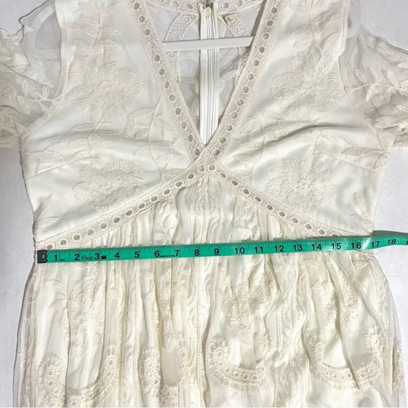 PinkBlush Cream Lace Mesh Overlay Maternity Maxi Dress Women's XL - Picture 15 of 16